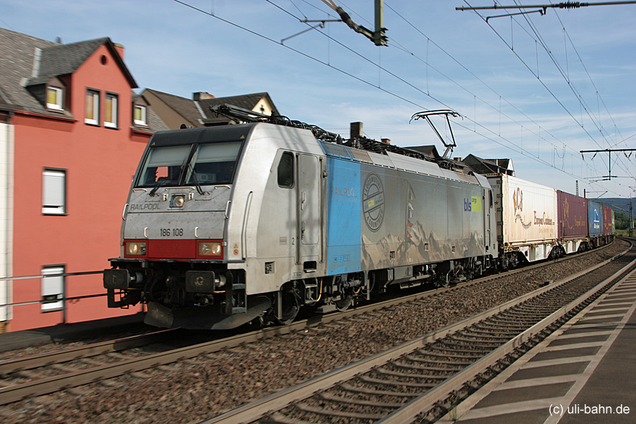 BLS cargo / Railpool | 186 108 | Oberlahnstein | 02.09.2016 | (c) Uli Kutting